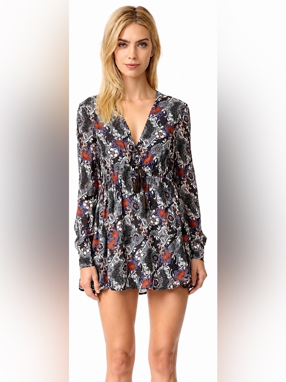 Free People Stealing Fire Henley Dress , sz : small